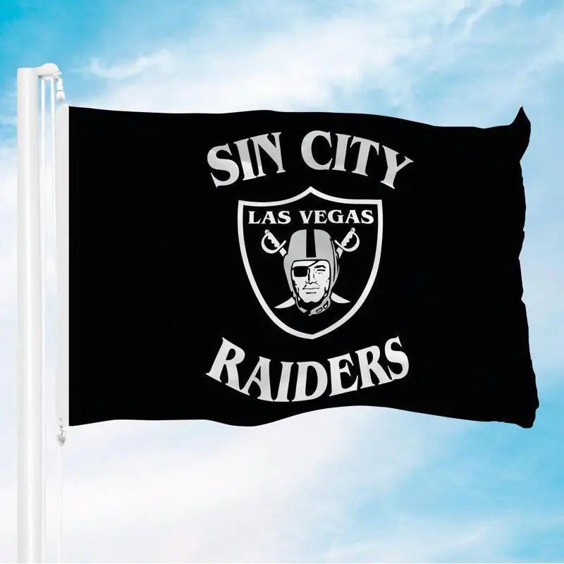Las Vegas Raiders Flag 3x5ft Oakland Raiders Banner with 2 Brass Grommets
