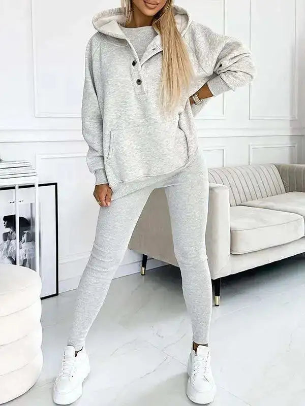 Women's Tracksuit Set Light Grey Standing