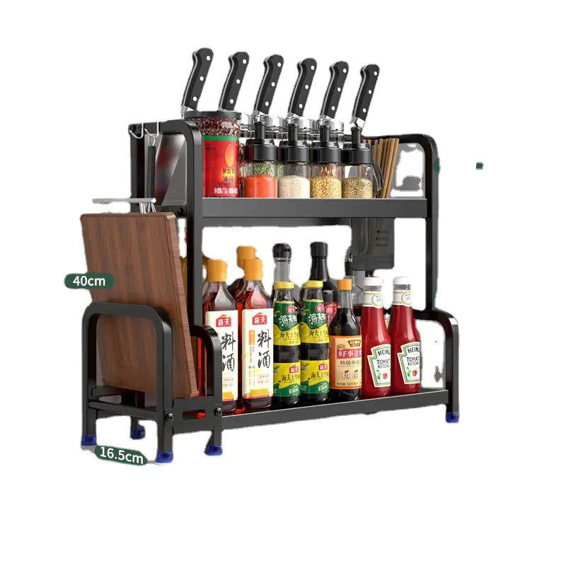 Multifunctional Kitchen Organizer Rack with Spice Shelves
