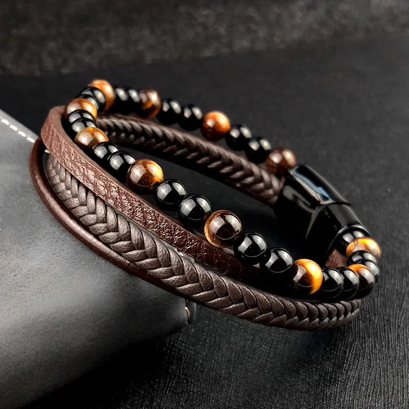 Multi-layer Stainless Steel Magnetic Bracelet Wristband