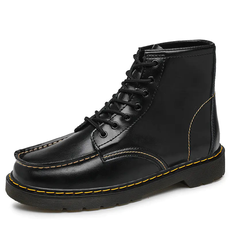 Men's High-Top Cowhide Trendy Tooling Boots