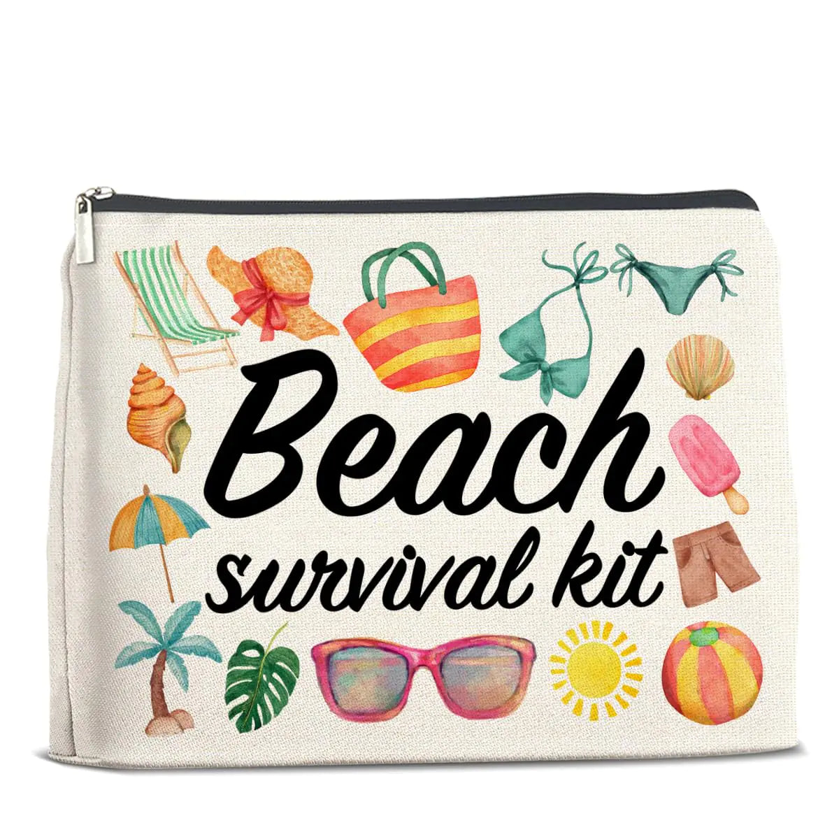 Beach Survival Makeup Bag