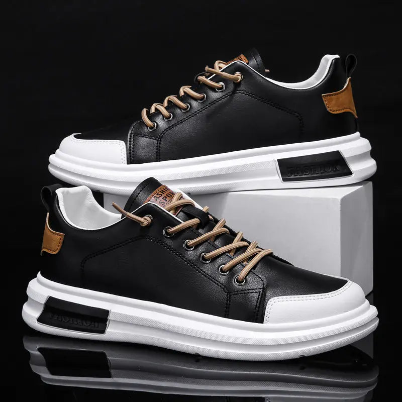 Trendy Spring/Summer Men's Casual Leather Sneakers