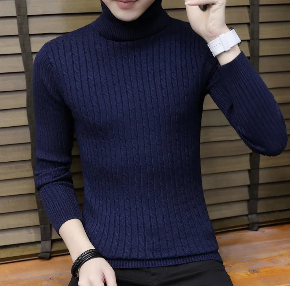 Autumn High-Neck Cross Eight Men's Sweater