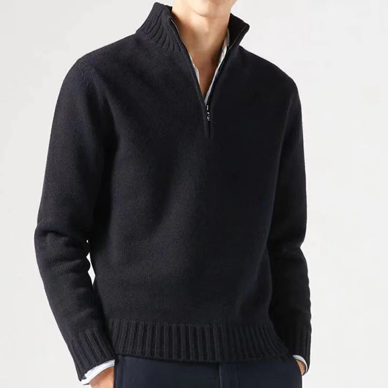 Men's Quarter Zip. Sweater Black 7