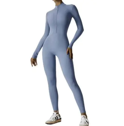 European & American Zipper Yoga Jumpsuit