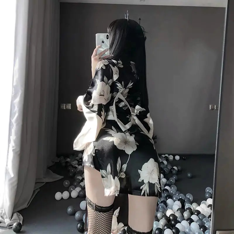 Japanese Kimono Bathrobe for Summer Pajamas