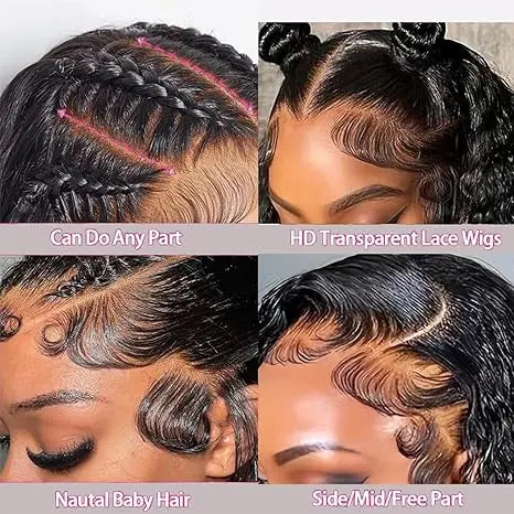 Transform Your Look with the Haloqueen 34 Inch Brazilian Virgin Human Hair Lace Front Wig - 200 Density Deep Wavy Style!
