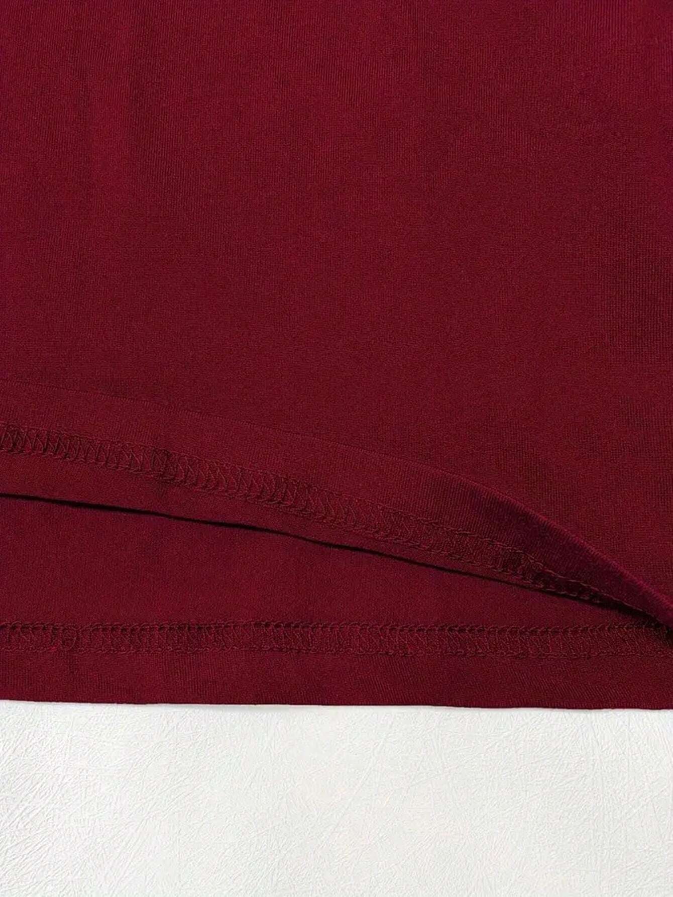 INAWLY SHEIN Ezwear Solid Scoop Neck Bodycon Dress