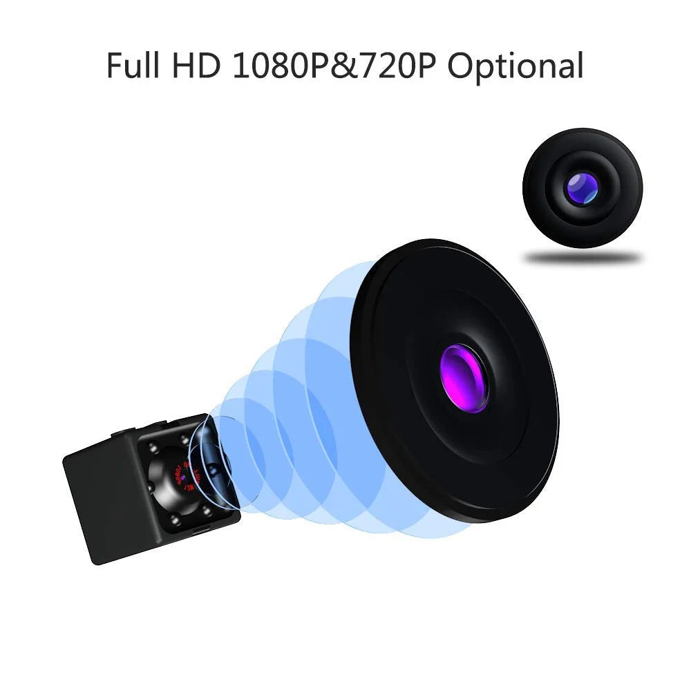 Compact 1080P Night Vision Security Camera with Motion Detection - Perfect for Home and On-the-Go Surveillance