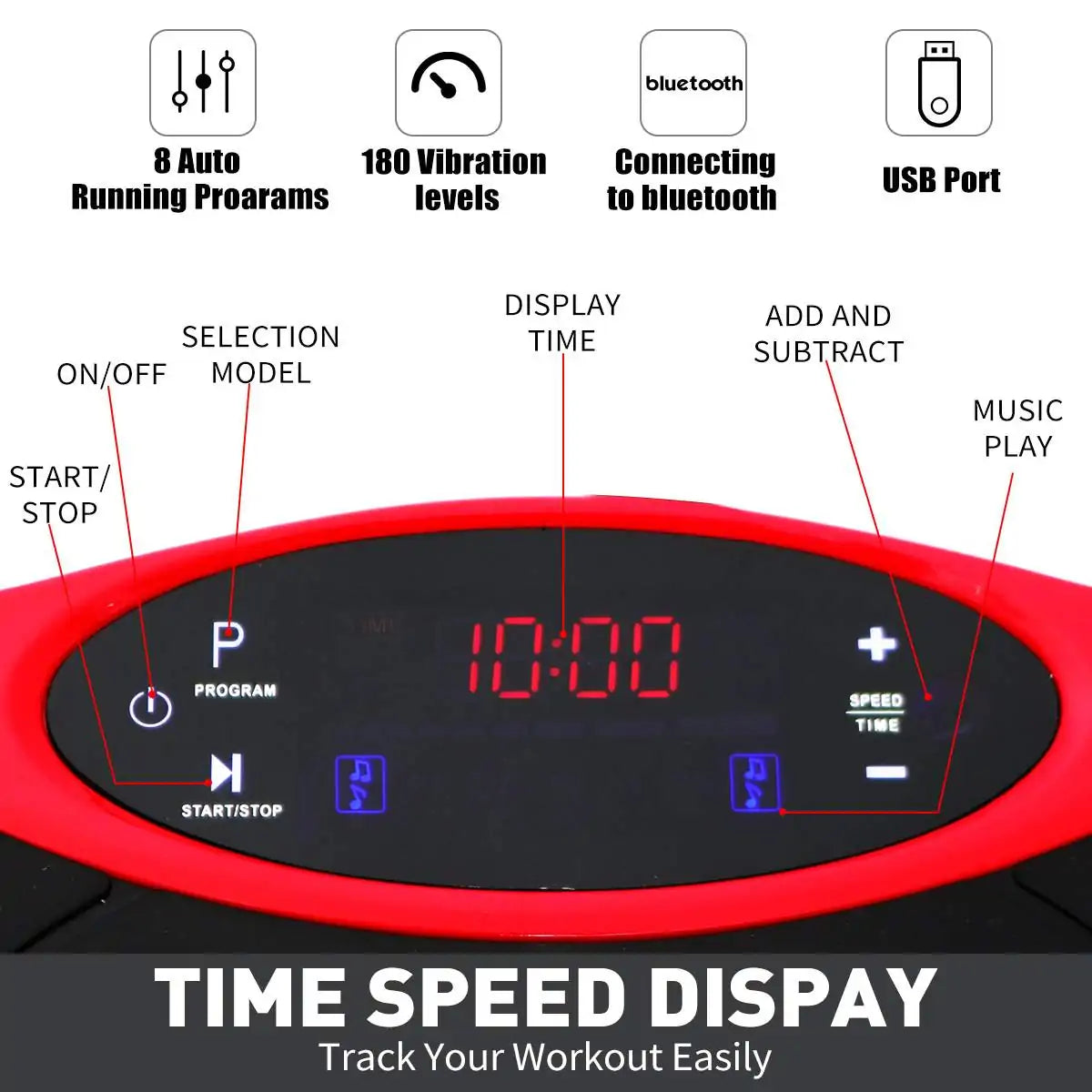 Pulse Power Plate - Exercise Fitness Vibration Machine Trainer Plate Platform