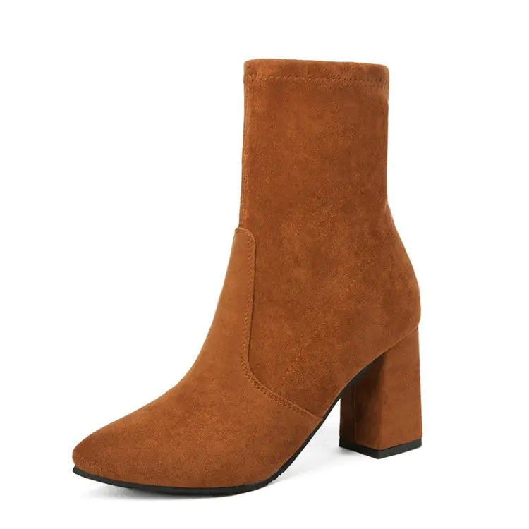 Women's Chunky Heel Ankle Boots - Stylish Martin Boots