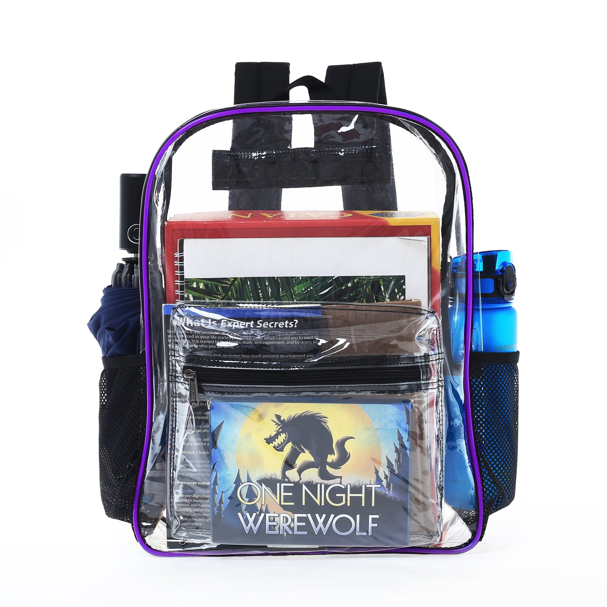 Heavy Duty Clear Transparent Backpack See through Book-Bag