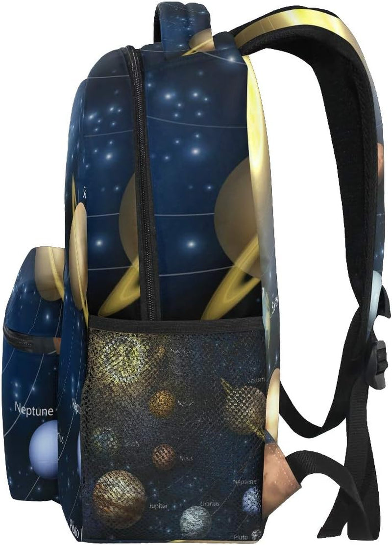 Planet Solar System Backpack Daypack School Bag Travel Shoulder Bag for Students Boys Girls