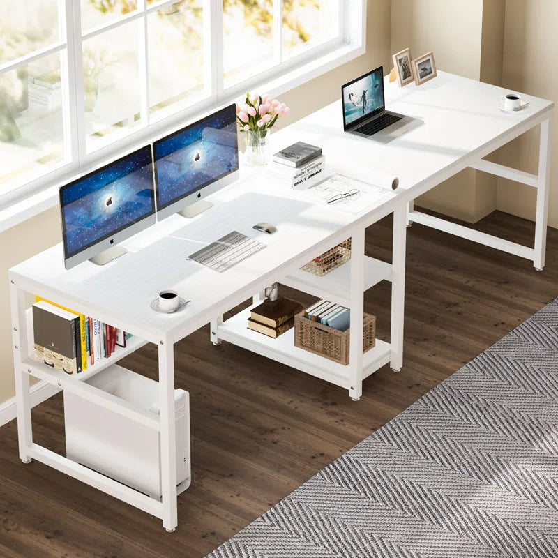 Rigueiro Spacious Industrial Computer Desk for Collaborative Workspaces