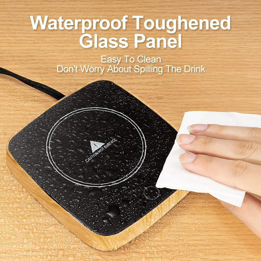 Premium Coffee Mug Warmer with 3 Temperature Settings - Auto Shut Off for Perfectly Warmed Beverages (Brown)