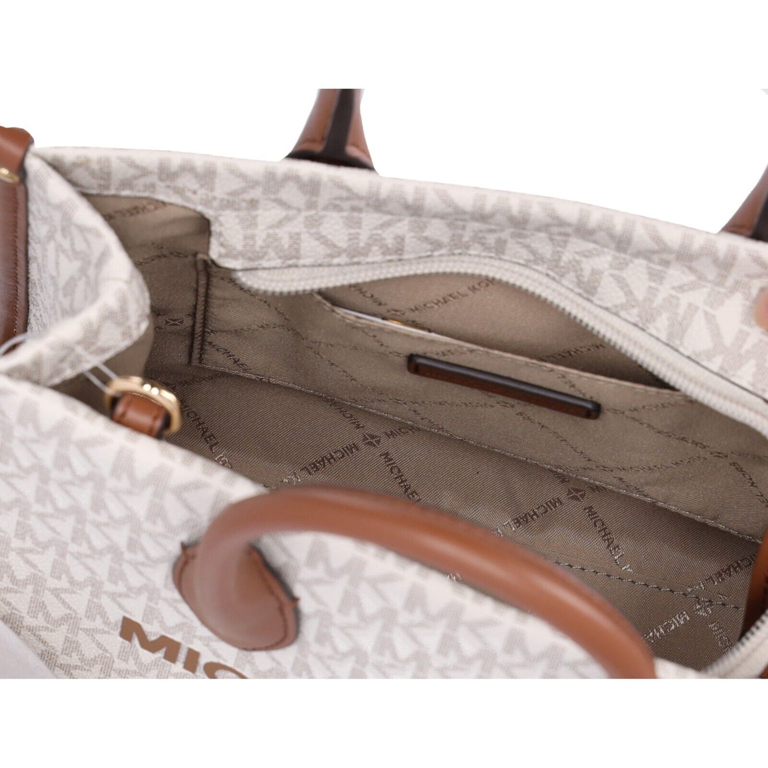 Elevate Your Style with the Michael Kors Mirella Small Top Zip Shopper Crossbody Bag in Elegant Vanilla