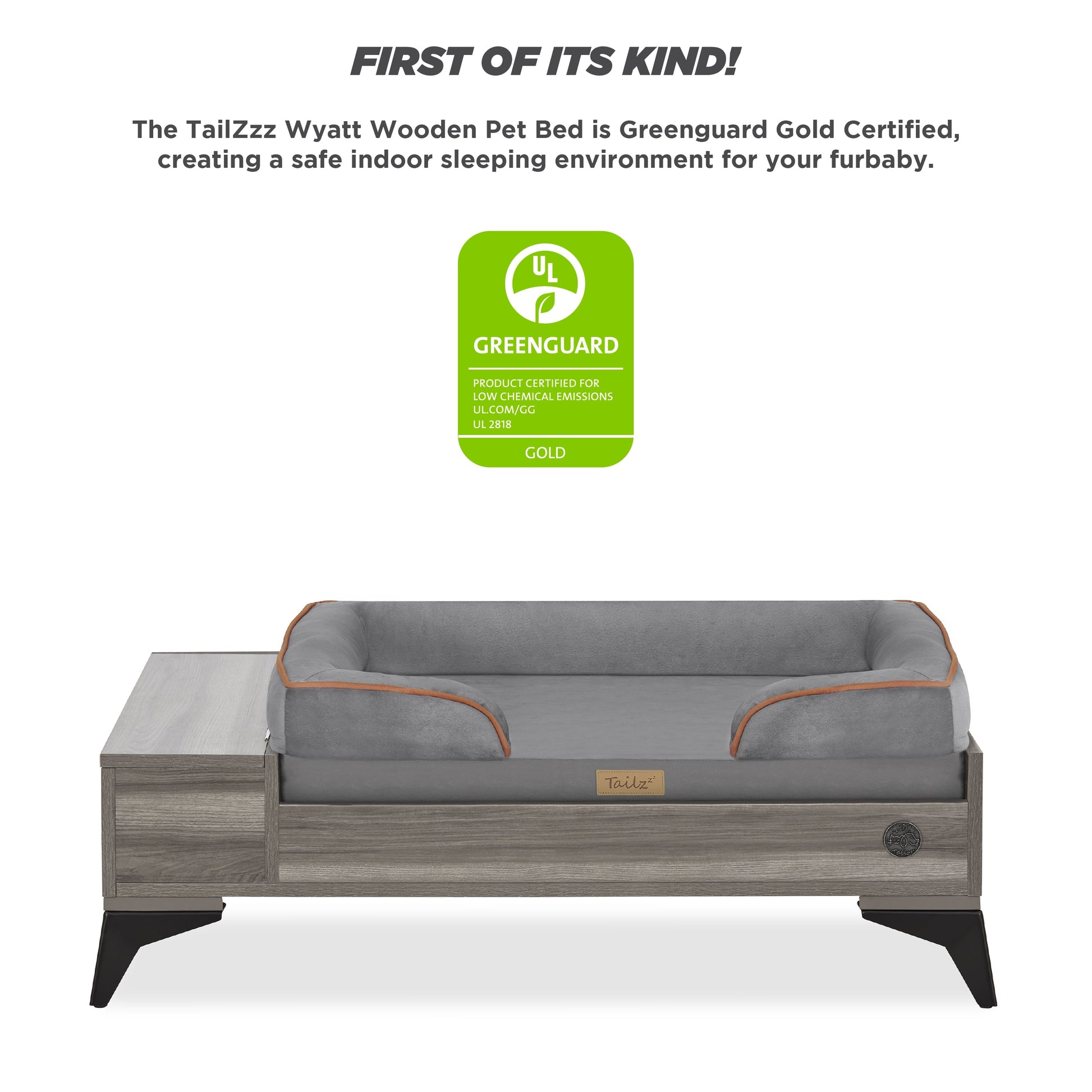 Elevate Your Pet's Comfort with the Wyatt Wooden Pet Bed - Stylish, Sturdy, and Eco-Friendly with Plush Mattress!