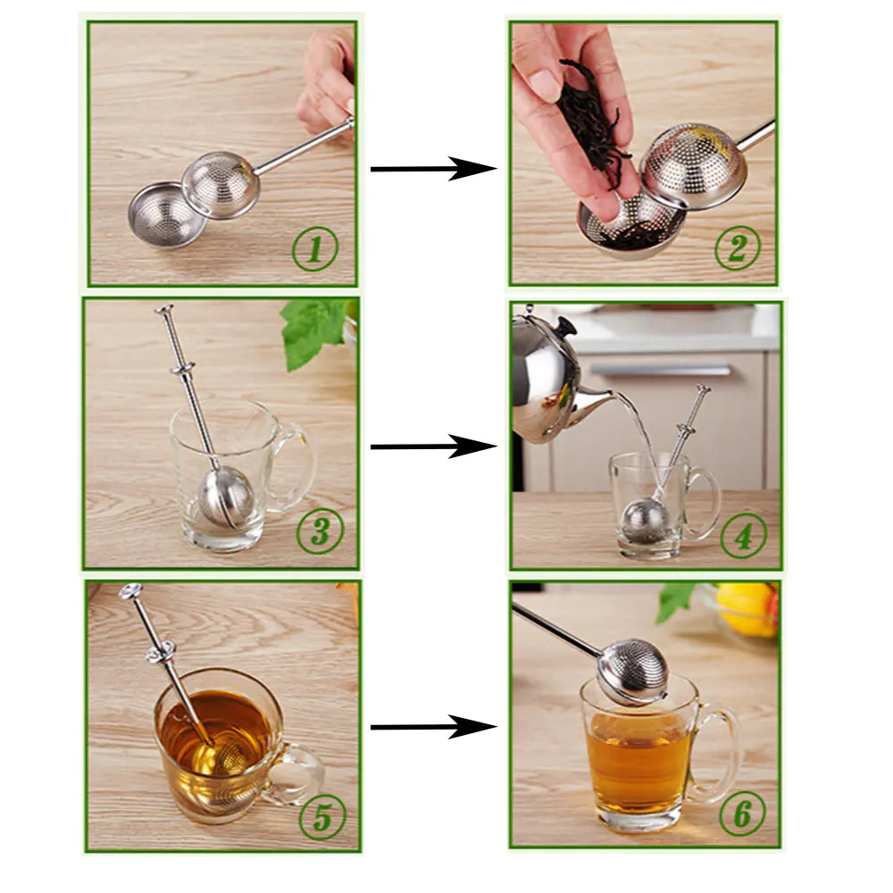 Stainless Steel Ball Tea Strainer Teapot Sieve Tool