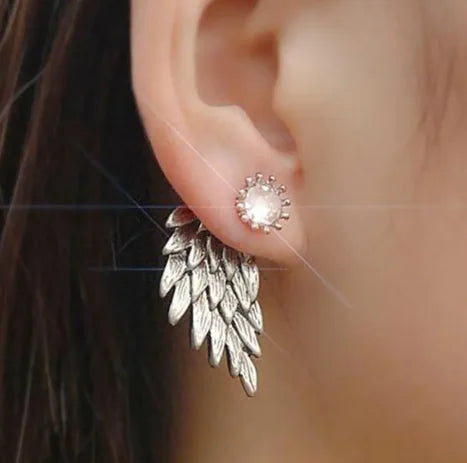 Angel Wings Diamond Stud Earrings