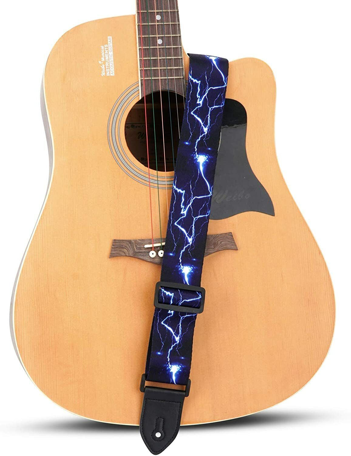 Adjustable Heavy Duty Guitar Strap for Electric Acoustic Guitar Bass Leather End