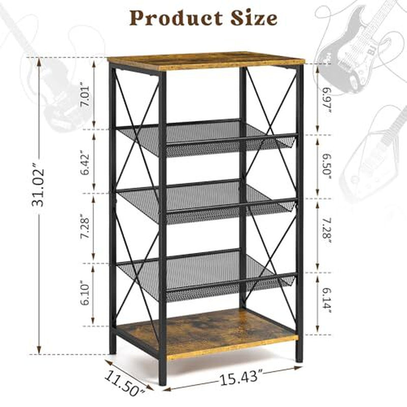 Guitar Pedal Organizer, 5 Tier Tuner Pedal Storage Shelf, Vintage Pedal Board