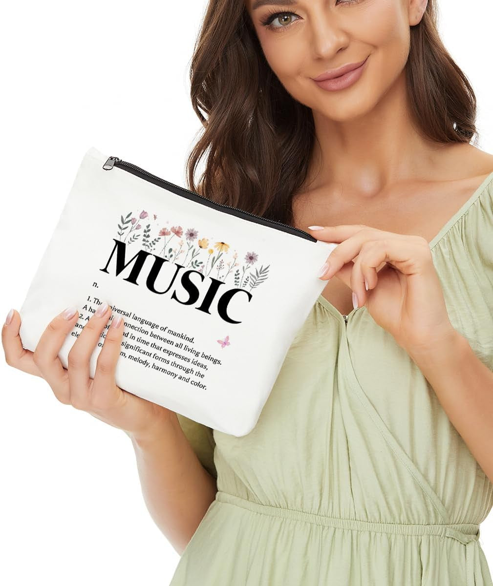 Inspirational Music Cosmetic Bag - Perfect Gift for Music Lovers, Teachers, and Musicians!