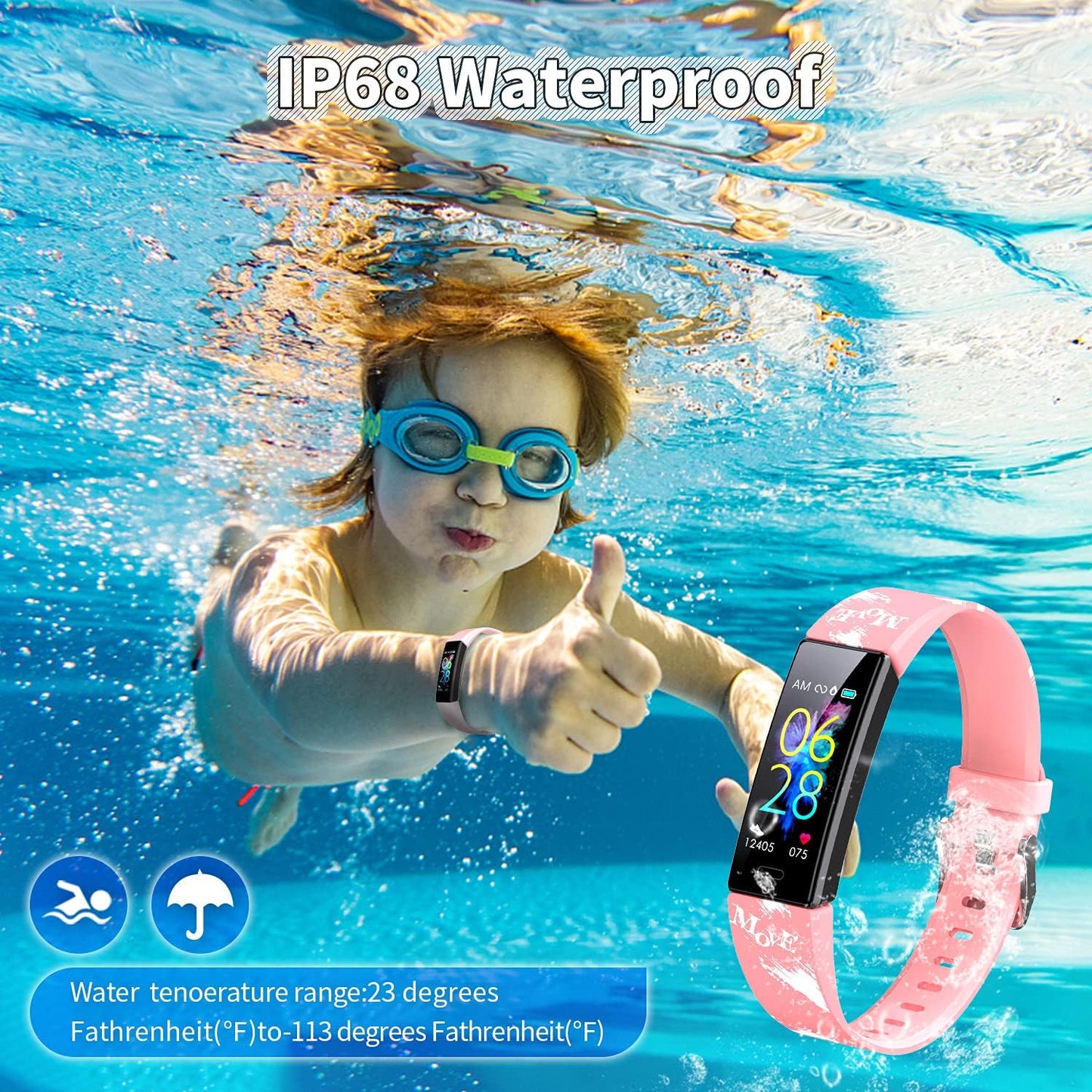 Ultimate Kids Fitness Tracker Watch - Waterproof Smart Watch with 11 Sport Modes, Pedometer & Stopwatch for Ages 6-16