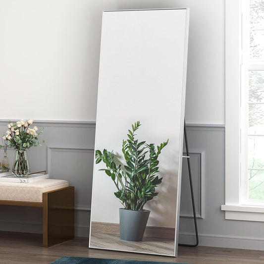 Stylish 65x22 Inch Full Length Beveled Floor Mirror with Al-Alloy Thickened Frame - Perfect for Any Room!