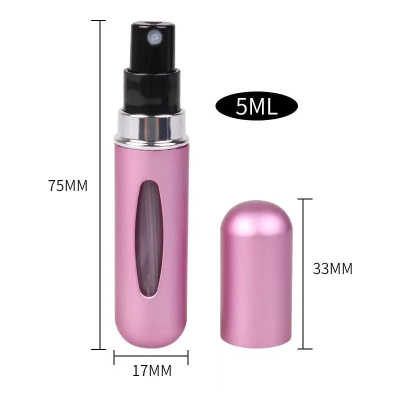 Portable 5ml Mini Perfume Refill Bottle - Travel-Friendly Refillable Spray Atomizer for On-the-Go Scent Solutions