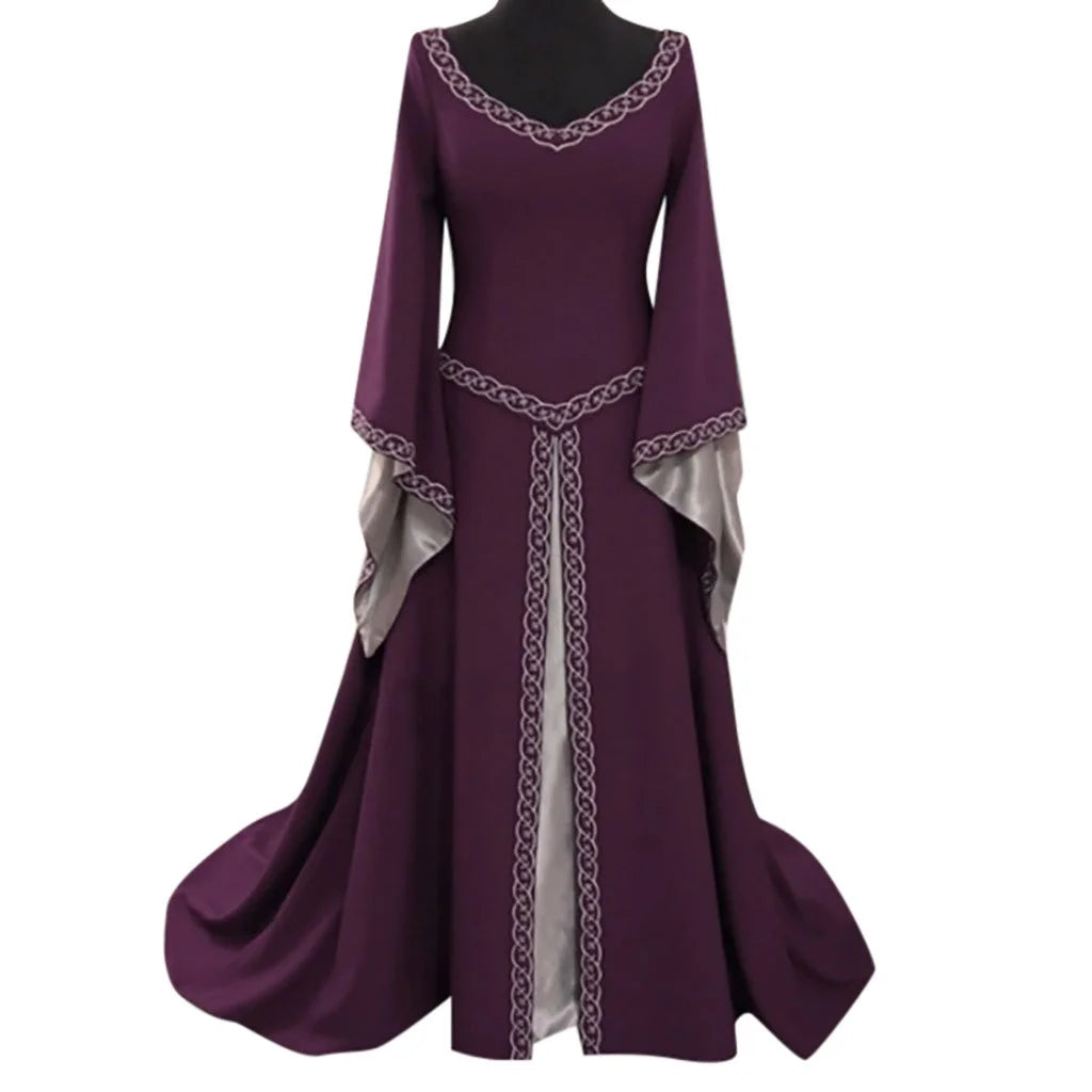 Elegant Z Purple Women’s Retro Renaissance Lace-Up Peasant Fairy Dress - Perfect for Halloween and Special Occasions in 3X-Large