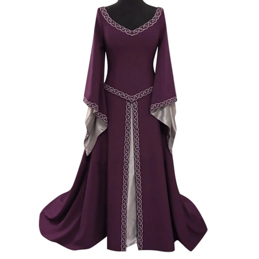 Elegant Z Purple Women’s Retro Renaissance Lace-Up Peasant Fairy Dress - Perfect for Halloween and Special Occasions in 3X-Large