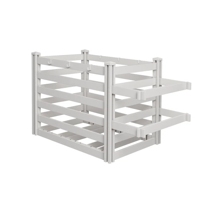 Freestanding Zippity Pool Float Storage Organizer - Durable Outdoor Vinyl Equipment Enclosure & Deck Caddy with Dividers (3.1Ft H x 5.3Ft W x 3Ft L)