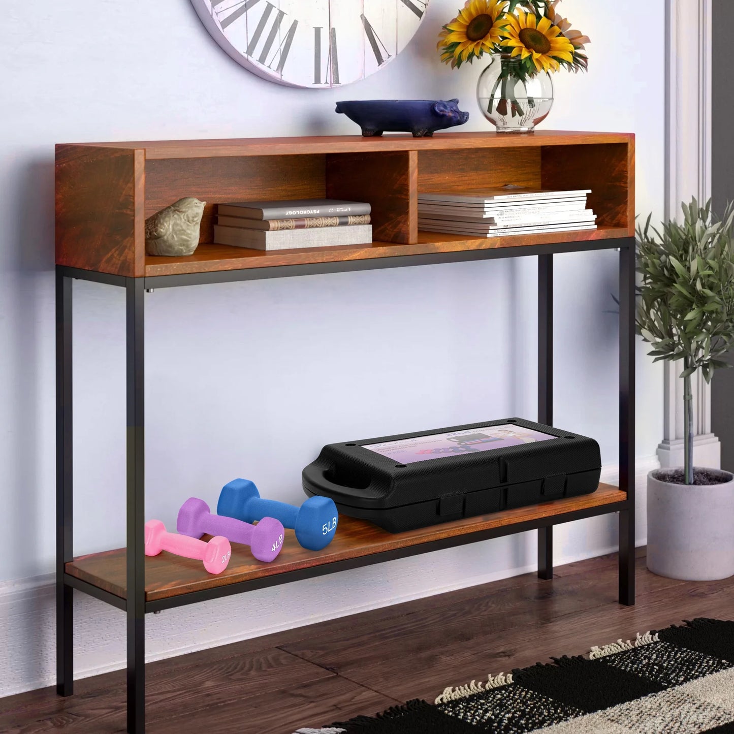 22 Lb Neoprene Dumbbell Set with Storage Box - Anti-Slip Hex Dumbbells for Strength & Resistance Training