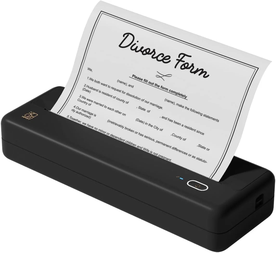 HPRT MT810 Portable Printer, A4 Wireless Bluetooth Travel Printer, Thermal Printer Support 8" & 4" Thermal Roll Paper Suitable for Home Vehicles Office Business