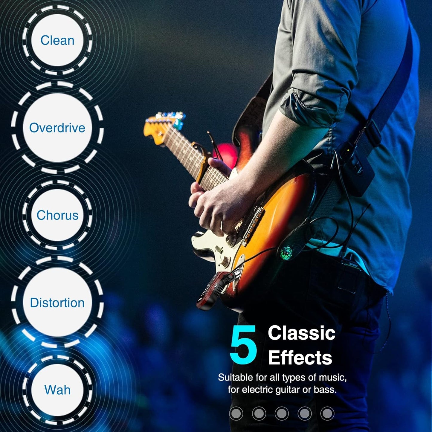 Guitar Headphone Amp Portable Mini Plug Guitar Headphone Amplifier Rechargeable