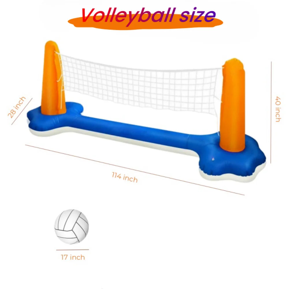 Pool Volleyball Net Basketball Hoop Inflatable Pool Floats Toys Swimming Water Games for Adults,Orange