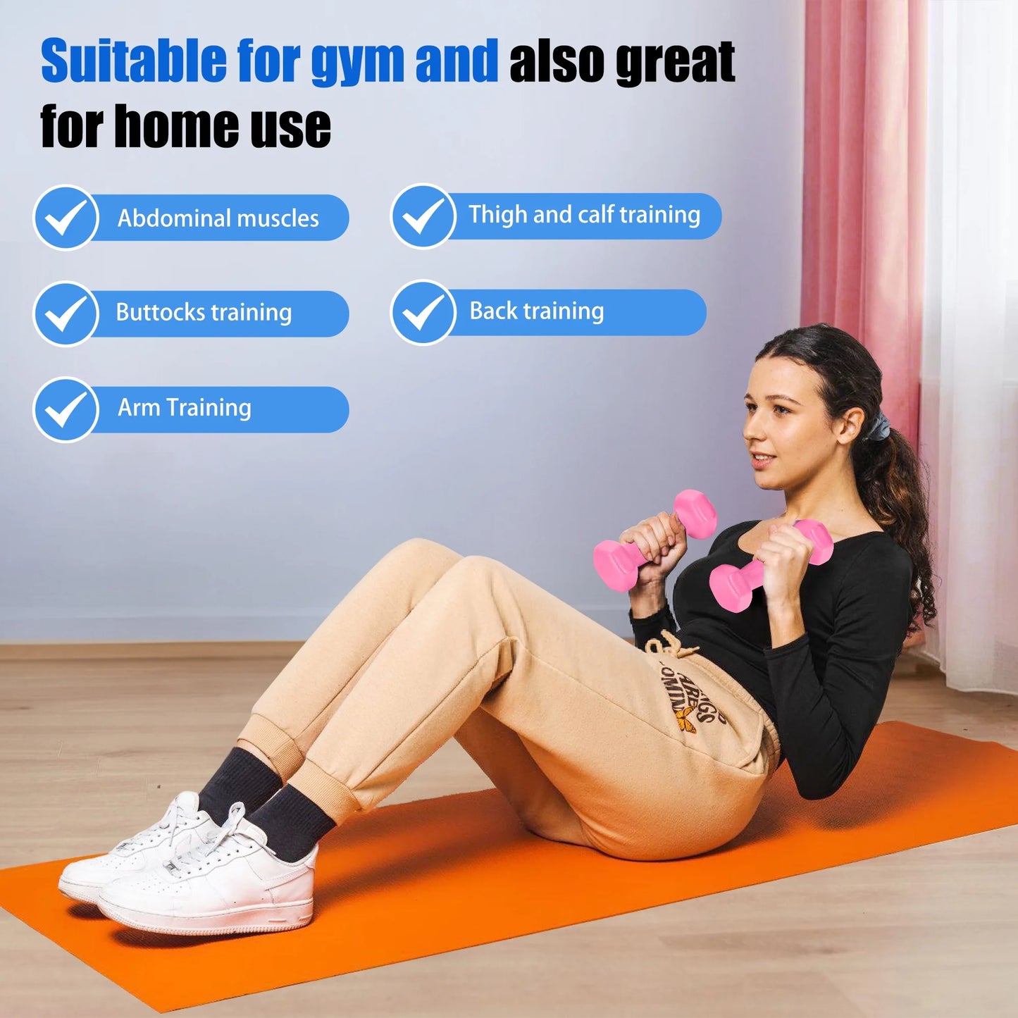 22 Lb Neoprene Dumbbell Set with Storage Box - Anti-Slip Hex Dumbbells for Strength & Resistance Training