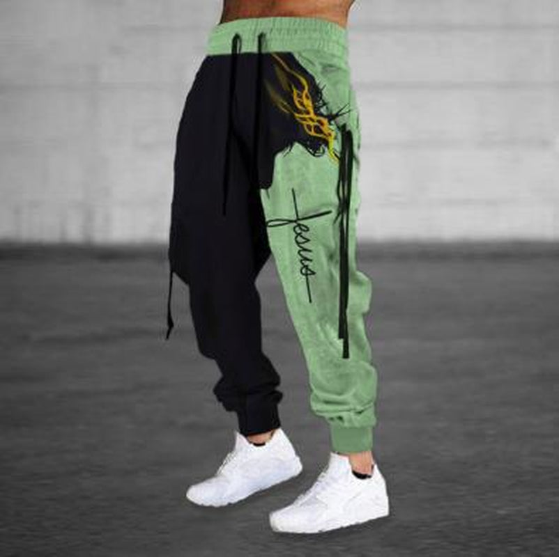 3D Printed Pattern Fashion Men's Loose Casual Pants