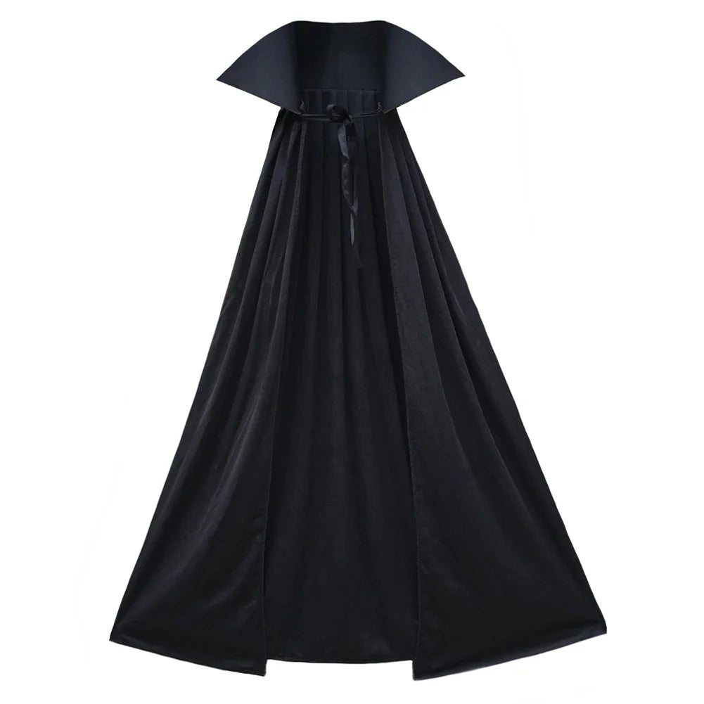 40" Black Cape with Stand-Up Collar - Superhero Vampire Costume