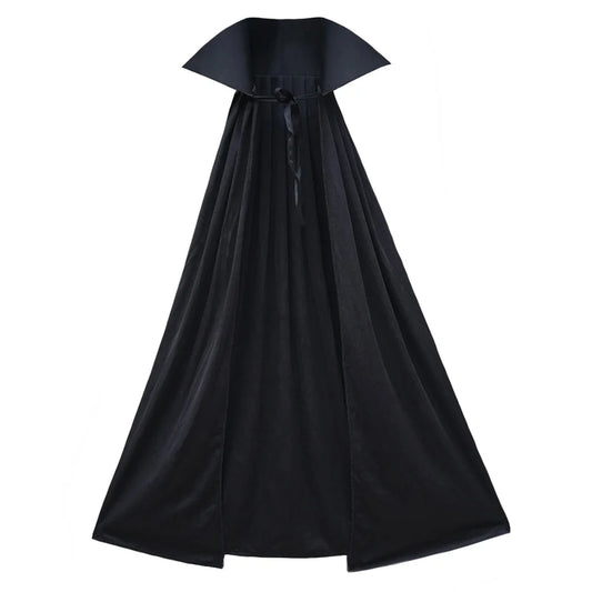 40" Black Cape with Stand-Up Collar - Superhero Vampire Costume