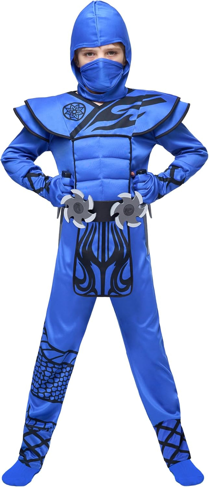 Epic Boys Ninja Costume - Dragon Scales Outfit with Accessories for Toddler Halloween Fun