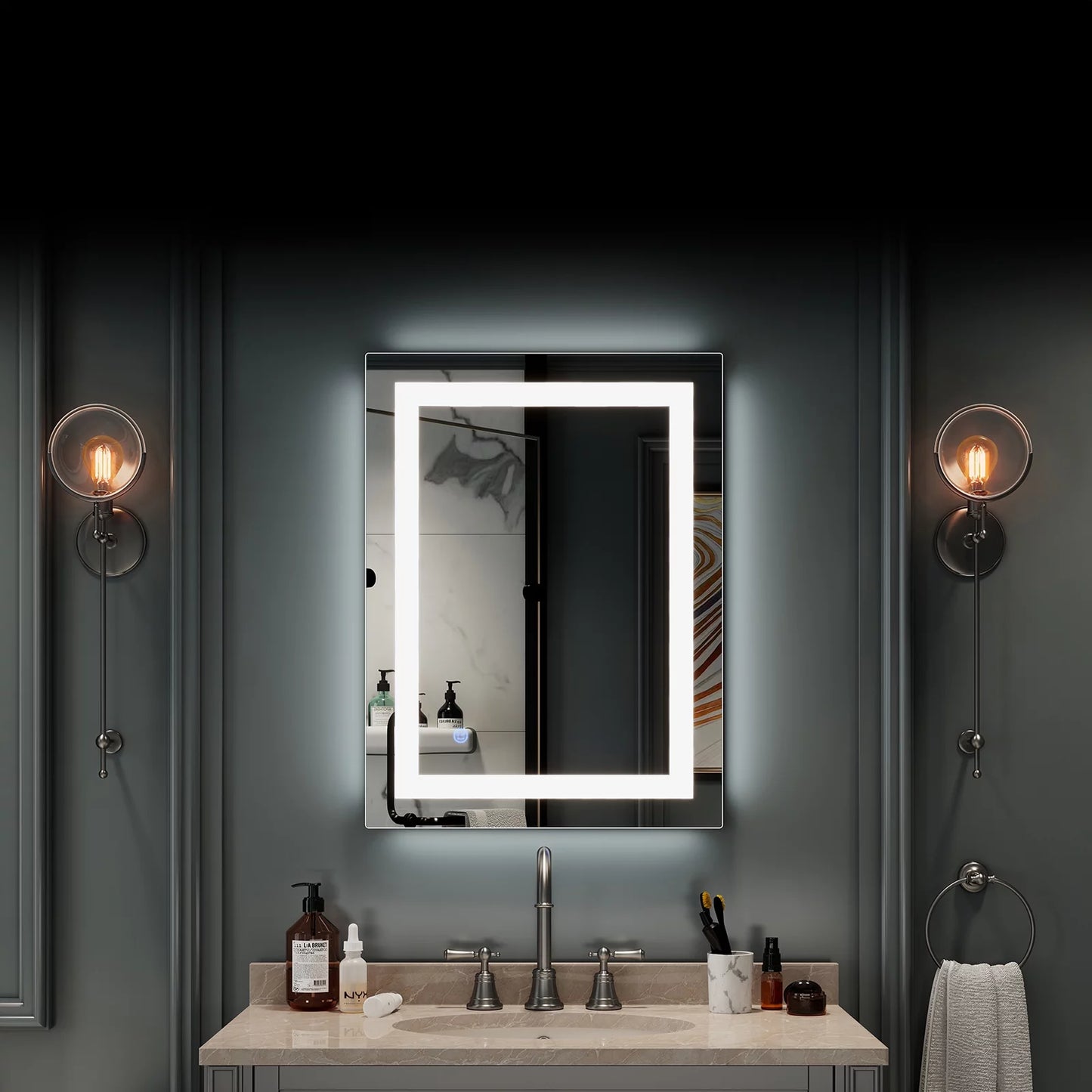 32"X24" LED Bathroom Wall Mirror - Anti-Fog & Waterproof Vertical Vanity Mirror for Stylish Spaces