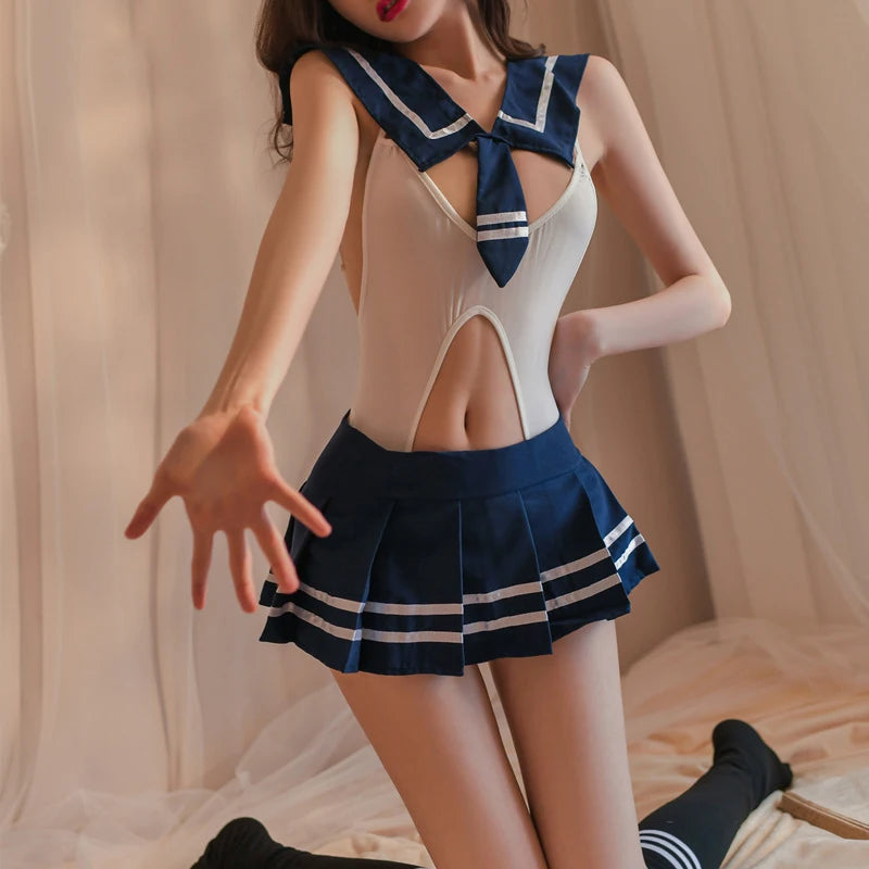 Seductive Maid Cosplay Lingerie - Tempting Nurse Stewardess Uniform for Role Play and Fantasy