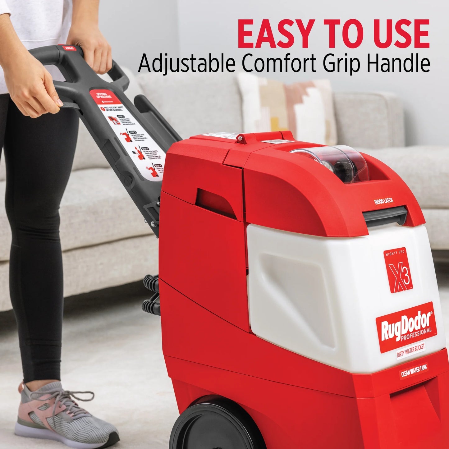 Mighty Pro X3 Commercial Carpet Cleaner - Large Red Pet Pack, Includes 48 Oz Fresh Spring Deep Carpet Cleaner