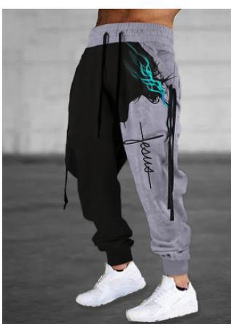 3D Printed Pattern Fashion Men's Loose Casual Pants