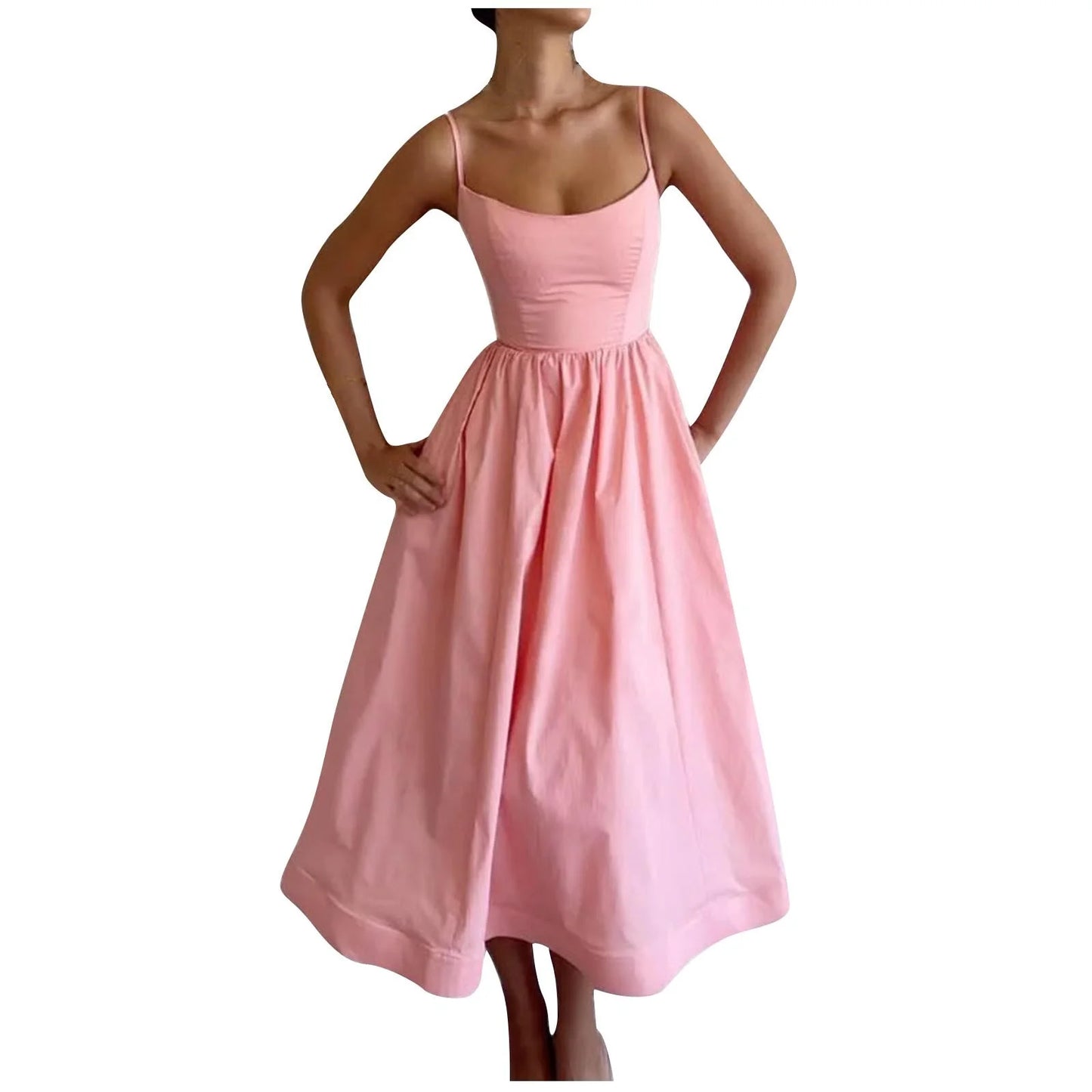 Unbeatable Summer Savings on Women's Maxi Swing Dresses - Casual Spaghetti Strap Sundresses Under $5!