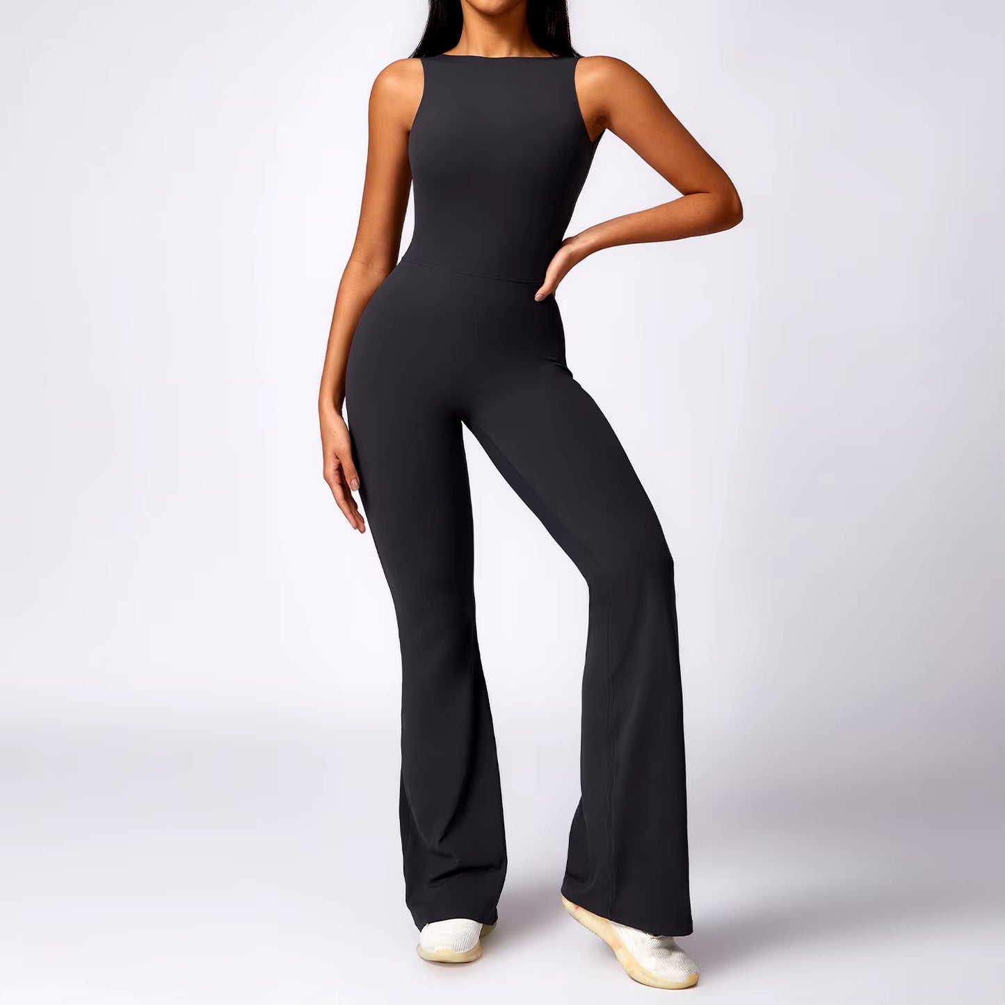 Elevate Your Workout with the Trumpet Jumpsuit - Stylish Women's Yoga & Fitness Bodysuit for Ultimate Comfort and Performance