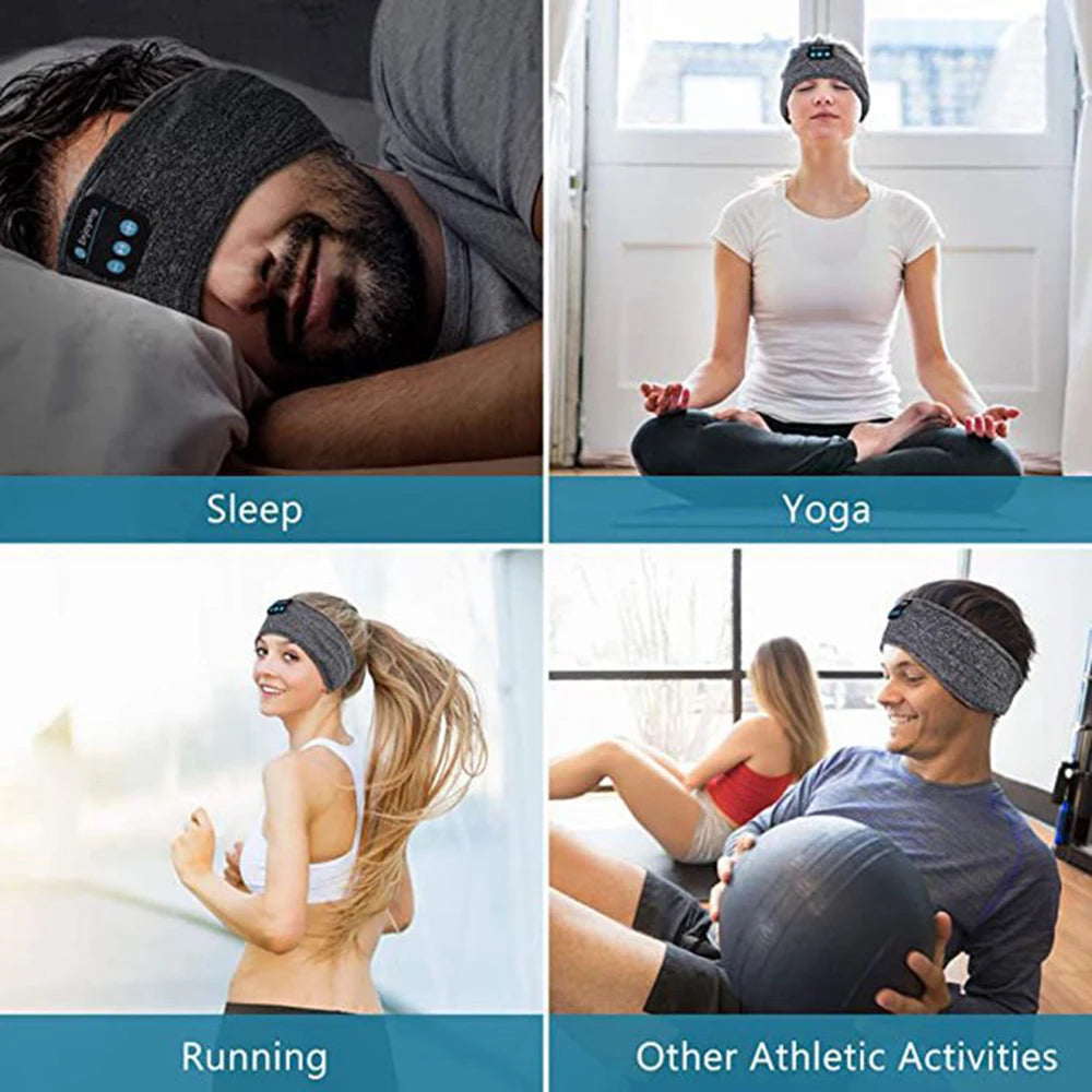 Wireless Bluetooth Sports Headband Earphones - Comfortable Music Eye Mask for Sleep and Relaxation