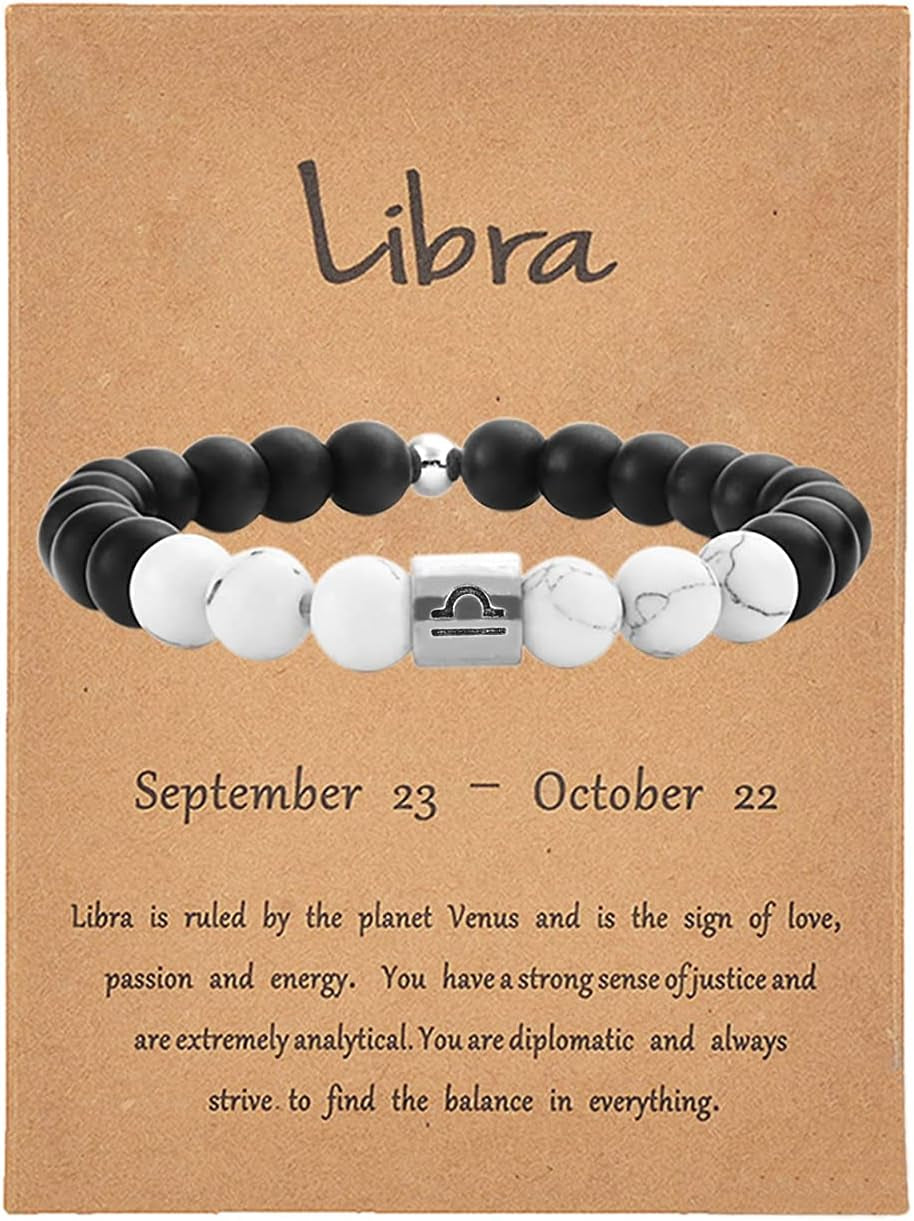 Zodiac Bracelet for Men Constellation Horoscope Bracelet for Women Gifts Zodiac Sign Beaded Bracelet